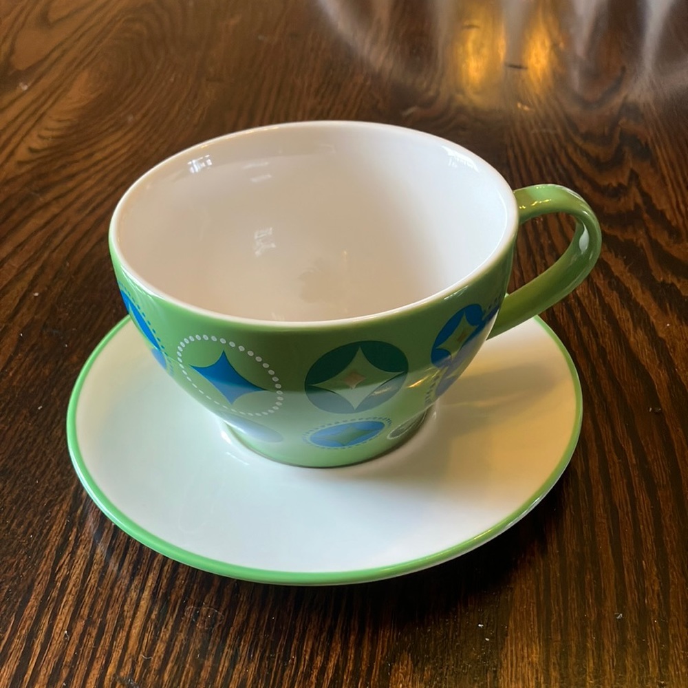 Cute 2006 Starbucks Holiday Mug and Saucer Set